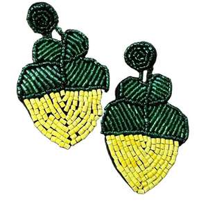 Pendientes de cuentas de semillas hechos a mano de calidad de exportación, joyería ligera y elegante para mujer a precio económico - Product Image 2