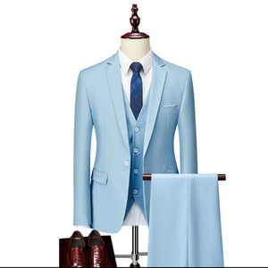 Nuevo Traje de Hombre de Tres Piezas, Casual, Corte Entallado, Traje Pequeño, Chaqueta y Pantalones Lisos, Traje de Novio, Corte Entallado para Hombre, Ropa de Oficina - Product Image 4