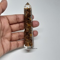 Bâton de massage en orgonite lisse en gros, avec cristaux œil de tigre, quartz poli, jade, agate, améthyste, pierres précieuses, énergie, amour, Feng Shui