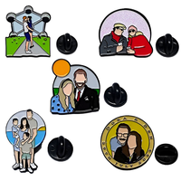 Badge magnétique personnalisé en métal écologique, motif anime, portrait photo de couples sans visage, cadeau de mariage, vente en gros