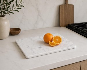 Bandeja Decorativa de Mármol, Diseño Minimalista Hecho a Mano, Patrón Sólido, Superficie Pulida - Product Image 2