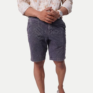 กางเกงขาสั้นผู้ชายแบบขายส่ง น้ำหนักเบา ผ้าคอตตอน 100% ซักย้อมสีแบบแอซิดวอช ใส่สบาย แห้งเร็ว ระบายอากาศดี รับผลิตตามแบบ OEM - Product Image 2