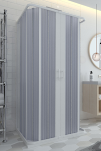 Box Doccia 3 Lati a Soffietto Oro Acrilico 60-80x70-90x185 cm H - Product Image 1