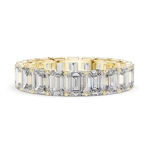 Bague éternelle en diamant de laboratoire taille émeraude 6,00 carats pour femme, clarté VVS-VS EF, or 18 carats, 14 carats, 10 carats et argent 925, rose - Product Image 3