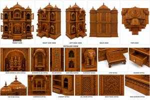 Templo Tradicional Vaishnav Haveli Mandir con Detalles Tallados a Mano, Dómes de Madera de Teca Sólida para Pooja, Muebles para el Hogar con Almacenamiento, Personalizable - Product Image 6