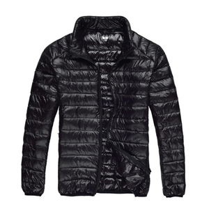 Veste matelassée pour hommes, style décontracté, fermeture à glissière avant en toile de haute qualité, chaude, respirante, hiver, longueur régulière, fibre de bambou - Product Image 5