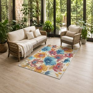 Tapis RUGS DEPOT LXDP-0235 en gros, tapis ethnique kilim en chenille imprimé numériquement, couleur terre cuite dorée, lavable en machine, antidérapant - Product Image 6