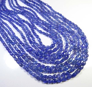 Perles ovales en Tanzanite bleue africaine de haute qualité, pierre précieuse naturelle polie et lisse, traitée thermiquement, pleochroïque, 5x4-9x6mm, collier de 18 pouces pour - Product Image 2