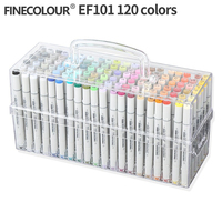 Finecolor 120 couleurs EF100 EF101 EF102 EF103 EF104 pinceau de croquis à base d'alcool rechargeable marqueurs d'art ensemble de stylos
