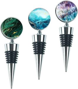 Bouchons de bouteilles de vin élégants en acier inoxydable pour les mariages de vacances de bar à cadeaux - Product Image 2