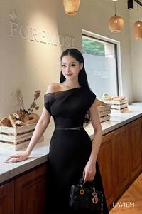 Elegante Vestido Largo Asimétrico de Un Hombro con Cinturón de Cuero Estilo Coreano para Mujer - Product Image 3