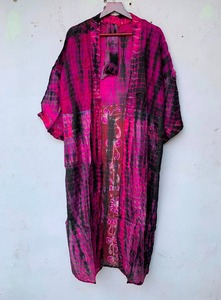Women's Long Maxi Satin Tie Dye Kimono Dress Beautiful Summer <b>Bath</b> Robe in XL Assorted Colors ODM Wholesale Lot Supply - Product Image 4