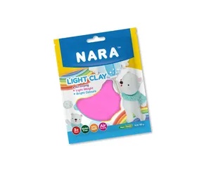 NARA Leichter Ton luftgetrocknender Ton für Kinder 50 G. rosafarbene Chlor-Hohe Qualität, ungiftiger Ton, glutenfrei und superweicher Modellton