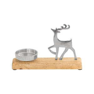 Odern Table Décoration Bougeoir Prime Qualité Argent Renne Bougeoir Élégant Base En Bois Cadeau De Noël Bougie En Métal - Product Image 5