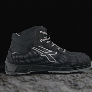 Morrison Factory Lace-up Safety Boots Size 42 W.11 Black-Grey Steel Toe Breathable <b>Mesh</b> Lining ESD - Product Image 3