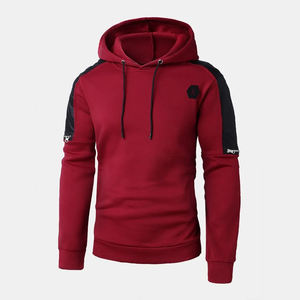 Sudadera con Capucha de Forro Polar para Hombre, Otoño-Invierno, con Bolsillos Laterales con Múltiples Cremalleras, Cuello con Capucha, Bordado, Liso Teñido, Diseño Sólido - Product Image 1