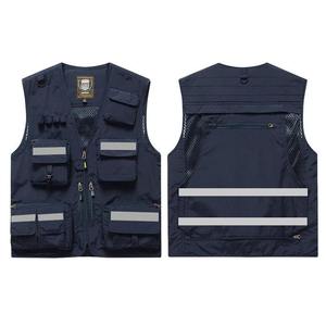 Gilet de travail sans manches en polyester de la meilleure qualité avec logo personnalisé multi-poches et gilet de sécurité à fermeture éclair - Product Image 1