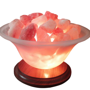 Lampe de sel de l'Himalaya en forme de bol naturel Veilleuse pour la purification de l'air Lampe de sel en cristal de décoration naturelle à vendre - Product Image 1