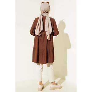 Tunique à manches élastiques Marron - Product Image 3