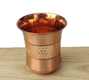 Diwali 2026 Moscow Mule Verre en cuivre pur 200 ml Mat et martelé Design moderne personnalisé Vaisselle en cuivre saine pour boissons Tasses à café - Product Image 2