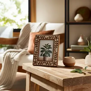 Vente en gros Cadeau unique Cadre photo en bois incrusté d'os de pin créatif - Product Image 2