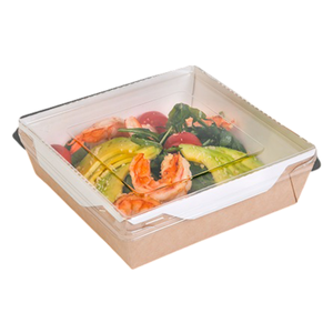 กล่องอาหารกระดาษคราฟท์สีขาว OSQ OPSALAD 1200 สำหรับอาหารกลางวัน กล่องอเนกประสงค์สำหรับซื้อกลับบ้าน พร้อมฝาใส  รับทำโลโก้ตามสั่ง - Product Image 1