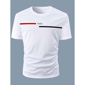 Custom <b>Design</b> Quick Dry Men's T-shirts Letter Pattern Canvas Fabric Breathable & Eco-Friendly Casual Wear 100% Cotton - Product Image 1