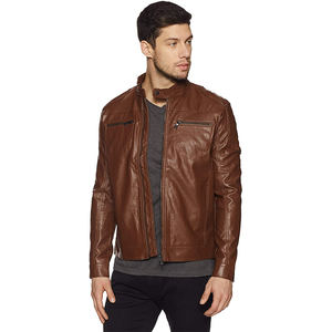 Veste de baseball en cuir PU à manches longues brodée en jacquard pour homme, automne-hiver, avec veste en cuir de vache pour homme - Product Image 1