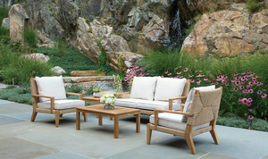 Ensembles de meubles de jardin d'extérieur 4/6/8 places OEM ODM avec structure en métal/bois/aluminium et coussins en tissu de qualité - Meubles d'extérieur Vietnam - Product Image 5