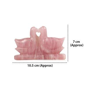 เป็ดแมนดารินโรสควอตซ์คู่รักจูบกัน ของตกแต่งคริสตัล - Product Image 3