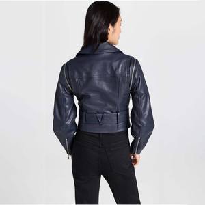 Diseño de logotipo de color personalizado Nuevo estilo de moda Ropa de mujer de manga larga Piel de oveja Ropa deportiva recortada Chaqueta de cuero Todas las tallas - Product Image 3