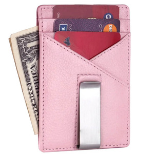 Casual Unisex Leather <b>Wallet</b> with Square Money Clip <b>Card</b> <b>Holder</b> Customizable Manufactured by Money Clip Manufac - Product Image 5