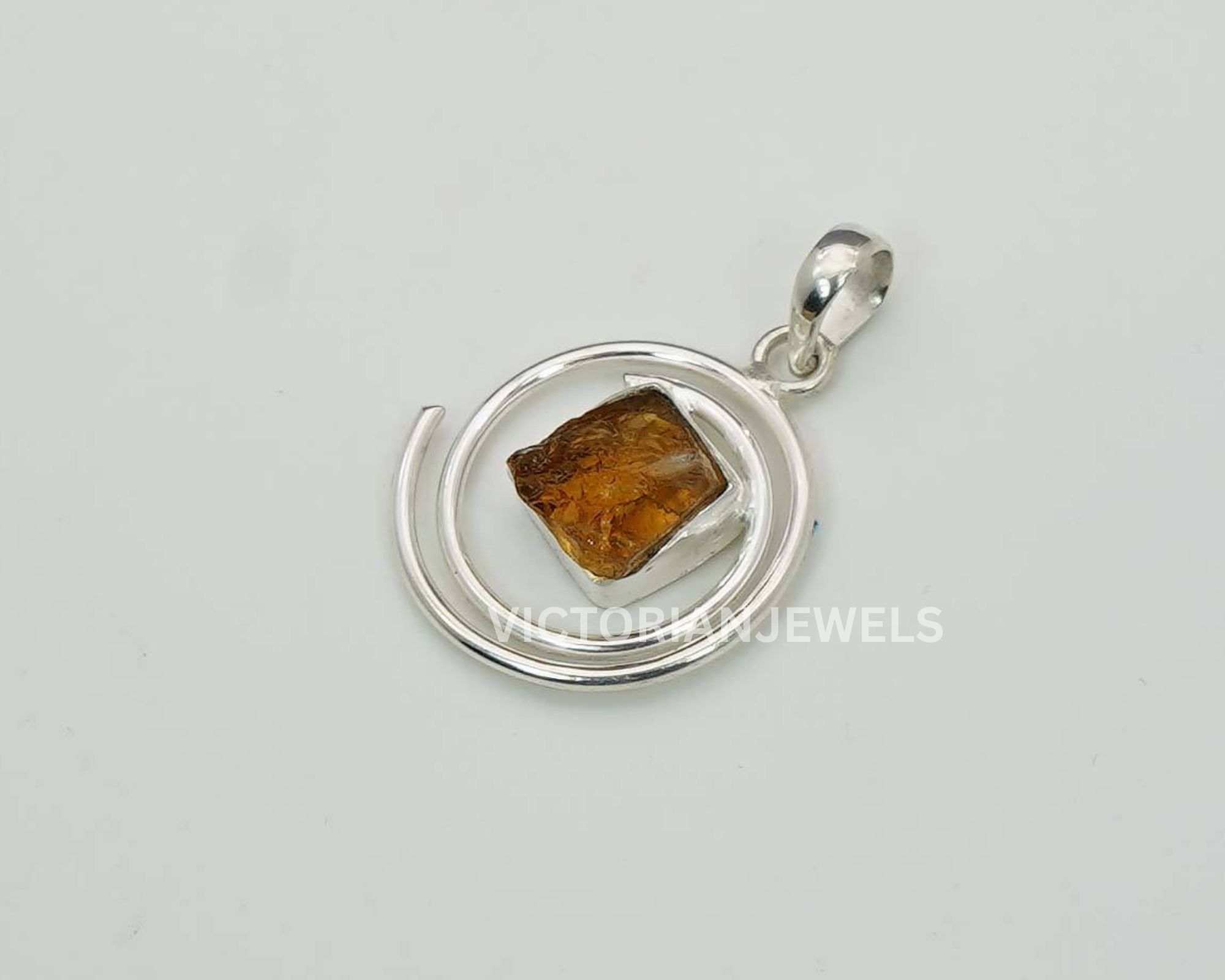 pendant silver 925 rough citrine pendants