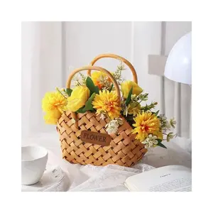 Home Hanging Wicker Rattan Straw Wall Hanging Flower Basket Flower Pot  Simulation Hanging Basket - China Hanging and Wicker price