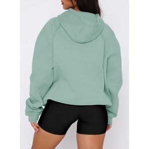 Women's Loose Fleece Hoodie Solid Color <b>Off</b>-<b>Shoulder</b> <b>Sweatshirt</b> 100% Cotton Casual Style for Winter Hoodies For Women - Product Image 5