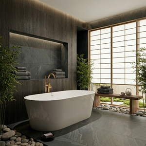 Baignoire autoportante Salvere FW-7712-67 - Moderne, durable, écologique, ovale, en acrylique, pour usage intérieur - Product Image 1