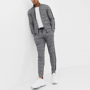 Survêtement d'entraînement en polaire pour hommes, nouveau design, deux pièces pour le jogging d'hiver - Product Image 1