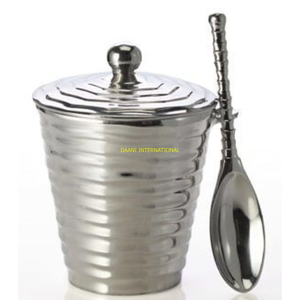 ถังน้ำแข็งสแตนเลสพร้อมฝาปิดและที่จับแบบปมสุดหรูผนังสองชั้นฉนวนสำหรับเบียร์ไวน์วิสกี้ - Product Image 5