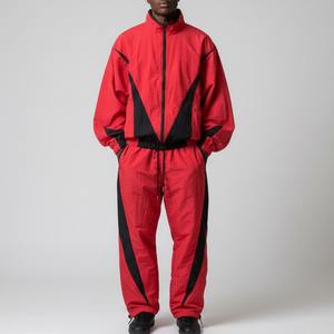 2026 Hot Selling Nylon Windbreaker Tracksuit Color Block <b>Zip</b> <b>up</b> Track Jackets Sports Tracksuit for Men - Product Image 4