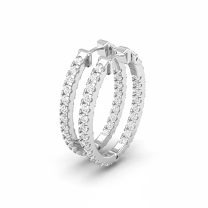 Pendientes de Aro Modernos de Oro de 14K y Diamantes con Brillo Intenso |   Diamante de Corte Brillante de 1.01 Quilates - Product Image 1