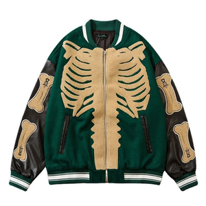 2024 unisexe Hip Hop université veste imperméable bouffant brodé fourrure lettres respirant coton coupe ample pour hommes femmes hiver - Product Image 1