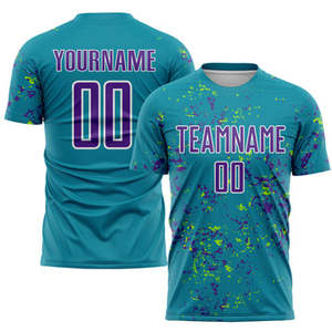 เสื้อฟุตบอลทีมแบบกำหนดเอง พิมพ์ลายแบบซับลิเมชั่น โพลีเอสเตอร์ 100% แห้งเร็ว ระบายอากาศได้ดี พร้อมชื่อและหมายเลขผู้เล่น สำหรับผู้ใหญ่ ทั้งชายและหญิง - Product Image 3