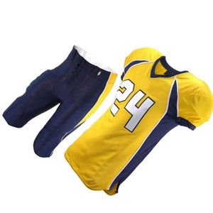 Short Sleeve Fabric Solid Design V-Neck Collar Knitted Uniform Set Team Logo Ball Jersey with american football uniform - Product Image 4