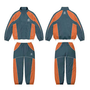 Survêtements coupe-vent élégants pour l'entraînement des hommes Fermeture élastique pour l'extérieur Deux pièces Dessin Ensembles en nylon pour hommes - Product Image 2