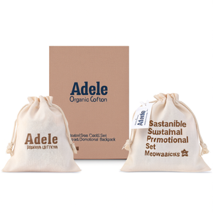Set di Zaini Sportivi in Cotone Biologico Adele con Coulisse, Zaino Promozionale Sostenibile - Product Image 3