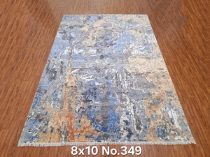 Alfombra Kilim de seda de lana de alta calidad, diseño abstracto moderno anudado a mano, acolchada para uso en sala de estar y dormitorio - Product Image 2