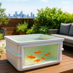 Moderno 1000L grande ecológico fibra de vidrio soporte filtro piscicultura Tanque 2M agua Arowana acuario para interior/exterior Patio - Product Image 5