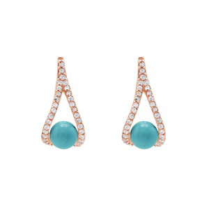 Turquesa natural 6 MM piedra preciosa redonda 2,4 gramos sólido 925 plata esterlina pendientes colgantes 17x10x10 MM joyería fina al por mayor - Product Image 3