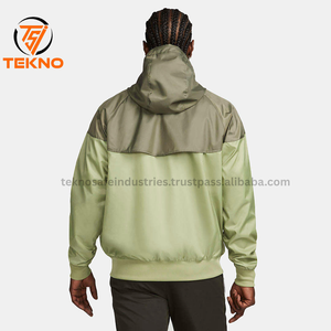 Chaqueta polar cortavientos de bloque de color personalizado para hombre con capucha-Ajuste relajado, manga larga-Ropa de exterior para hombre - Product Image 4