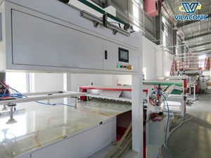 Hoja de PVC con patrón de rayas de mármol moderno ignífuga e impermeable para decoración de hoteles y uso en apartamentos-Modelo WA 0084 968 974 137 - Product Image 3